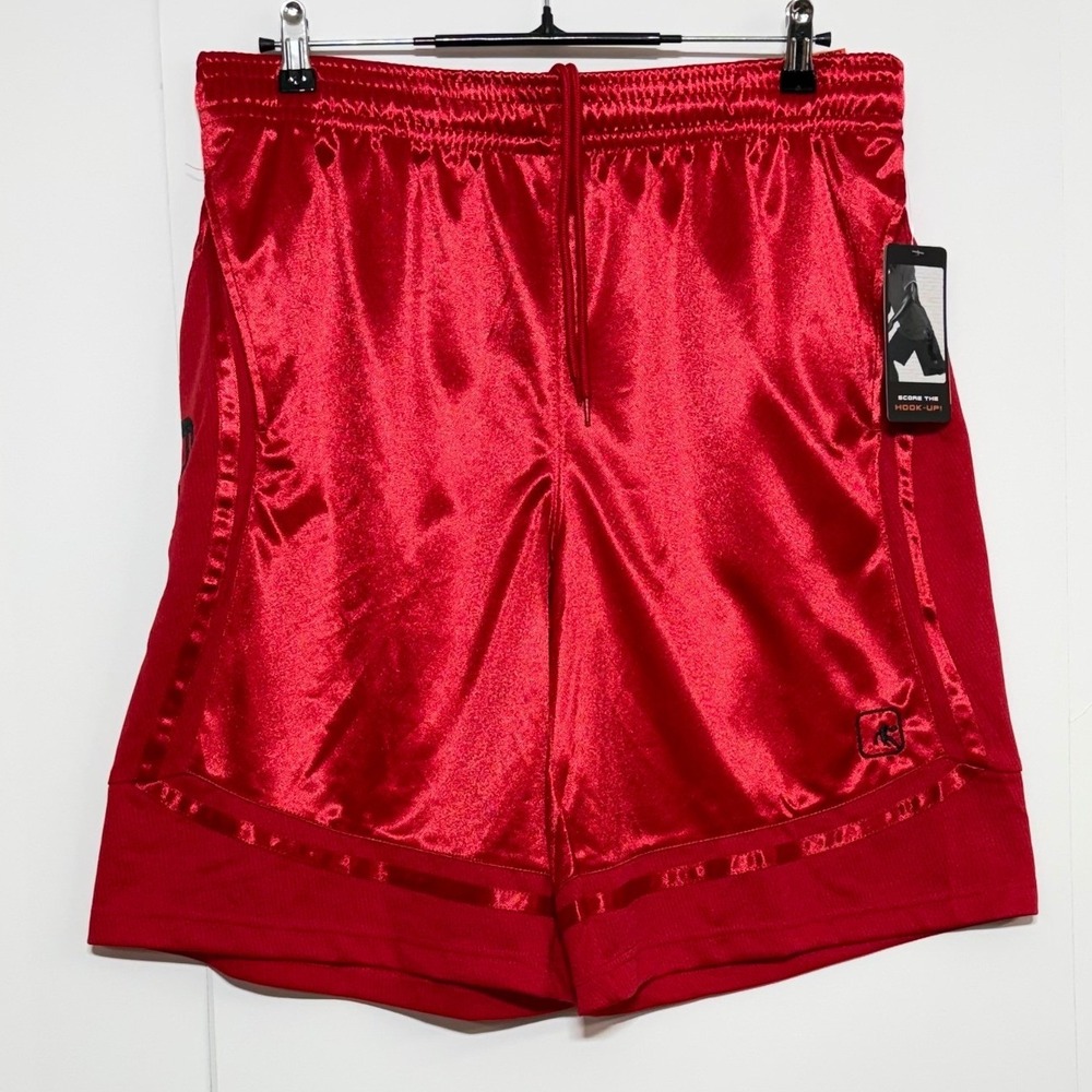 AND1 Basketball Shorts Mens Large 34X11 Racing Red Core Short Clutch Shooter NEW